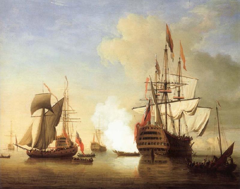 Monamy, Peter Stern view of the Royal William firing a salute